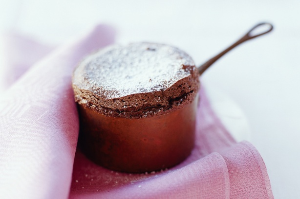 Mocha souffle with rum and Omanhene chocolate